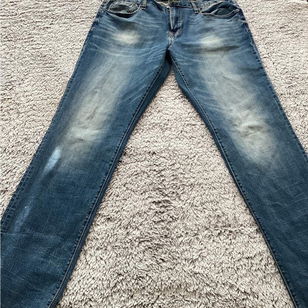 Aeropostale Men's Faded Blue Straight Jeans